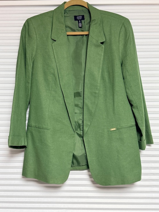 Jones New York Jackets & Blazers - Jones New York Green Open-Front Blazer Jacket